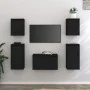 Muebles para TV 5 piezas madera maciza de pino negro de vidaXL, Muebles TV - Ref: Foro24-3100273, Precio: 191,25 €, Descuento: %