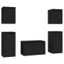 Muebles para TV 5 piezas madera maciza de pino negro de vidaXL, Muebles TV - Ref: Foro24-3100273, Precio: 191,25 €, Descuento: %