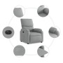 Sillón reclinable eléctrico tela gris claro en Sillones | Comprar online en Foru.es