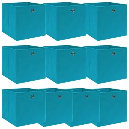 Cajas de almacenaje 10 uds tela azul celeste 32x32x32 cm de vidaXL, Cestas para almacenaje - Ref: Foro24-288375, Precio: 49,0...