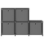 Estantería de 5 cubos con cajas tela gris 103x30x72,5 cm de vidaXL, Librerías y estanterías - Ref: Foro24-322605, Precio: 37,...