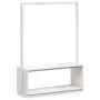 Perchero con zapatero madera maciza pino blanco 113x40x157,5 cm de vidaXL, Organizadores de vestidores y perchas de barra - R...