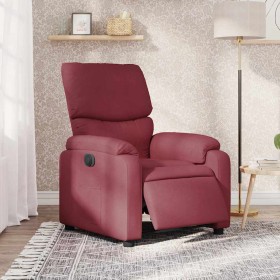 Sillón reclinable eléctrico tela rojo tinto en Sillones | Comprar online en Foru.es