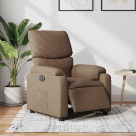 Sillón reclinable eléctrico de tela marrón en Sillones | Comprar online en Foru.es