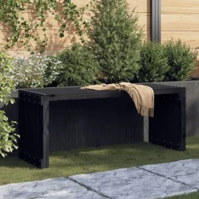 Banco de jardín extensible madera pino negro 212,5x40,5x45 cm de vidaXL, Bancos de jardín - Ref: Foro24-832527, Precio: 89,59...