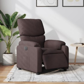 Sillón reclinable eléctrico tela marrón oscuro en Sillones | Comprar online en Foru.es