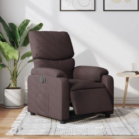 Sillón reclinable eléctrico tela marrón oscuro en Sillones | Comprar online en Foru.es