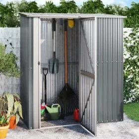 Cobertizo de jardín acero galvanizado gris 180,5x97x209,5 cm de vidaXL, Cobertizos - Ref: Foro24-150904, Precio: 190,78 €, De...