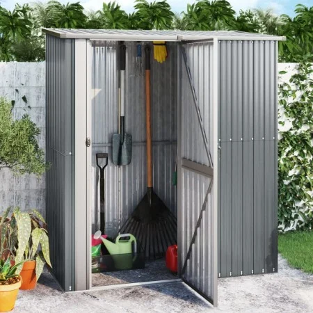 Cobertizo de jardín acero galvanizado gris 180,5x97x209,5 cm de vidaXL, Cobertizos - Ref: Foro24-150904, Precio: 190,78 €, De...
