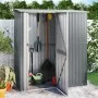 Cobertizo de jardín acero galvanizado gris 180,5x97x209,5 cm de vidaXL, Cobertizos - Ref: Foro24-150904, Precio: 190,78 €, De...