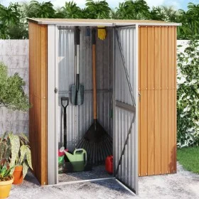 Cobertizo jardín acero galvanizado look madera 180,5x97x209,5cm de vidaXL, Cobertizos - Ref: Foro24-150906, Precio: 206,85 €,...