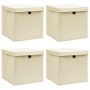 Cajas de almacenaje con tapas 4 uds tela crema 32x32x32 cm de vidaXL, Cestas para almacenaje - Ref: Foro24-288358, Precio: 32...