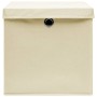 Cajas de almacenaje con tapas 4 uds tela crema 32x32x32 cm de vidaXL, Cestas para almacenaje - Ref: Foro24-288358, Precio: 32...