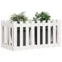 Raised garden bed with white pine wood fence 100x50x50cm by vidaXL, Pots and planters - Ref: Foro24-832478, Price: 41,75 €, D...