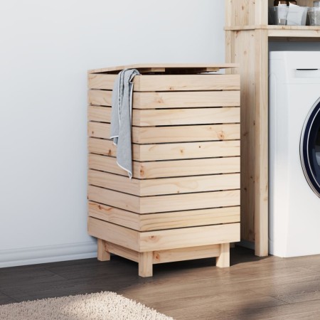 Cesto para la ropa sucia madera maciza de pino 44x44x76 cm de vidaXL, Cestas para ropa - Ref: Foro24-832321, Precio: 67,23 €,...