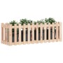 Arriate elevado jardín con valla madera maciza pino 150x50x50cm de vidaXL, Maceteros y jardineras - Ref: Foro24-832492, Preci...