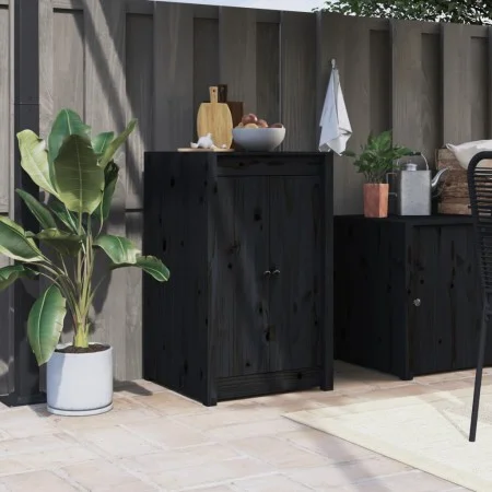 Türen für die Außenküche massives Kiefernholz schwarz 50x9x82cm von vidaXL, Schranktüren - Ref: Foro24-832361, Preis: 34,80 €...