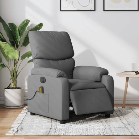 Sillón reclinable de masaje eléctrico tela gris oscuro en Sillones | Comprar online en Foru.es