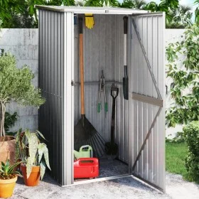 Cobertizo de jardín acero galvanizado gris 118,5x97x209,5 cm de vidaXL, Cobertizos - Ref: Foro24-150900, Precio: 159,27 €, De...