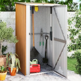 Cobertizo de jardín acero galvanizado marrón 118,5x97x209,5 cm de vidaXL, Cobertizos - Ref: Foro24-150902, Precio: 173,04 €, ...