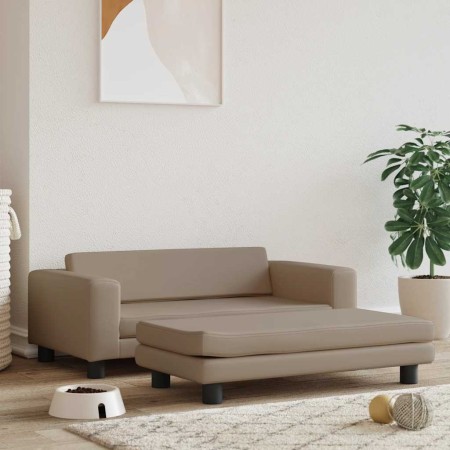 Cama de perros extensión cuero sintético capuchino 100x50x30 cm en Camas para perros | Comprar online en Foru.es