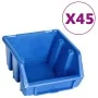 Kit de cajas de almacenaje 48 pzas paneles de pared azul negro de vidaXL, Armarios para herramientas - Ref: Foro24-150805, Pr...