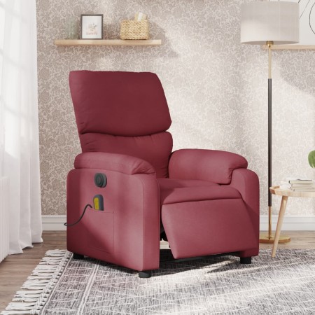 Sillón de masaje reclinable eléctrico tela rojo tinto en Sillones | Comprar online en Foru.es