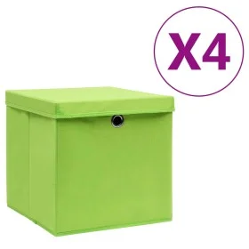 Cajas de almacenaje con tapas 4 uds verde 28x28x28 cm de vidaXL, Cestas para almacenaje - Ref: Foro24-325228, Precio: 27,85 €...
