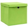 Cajas de almacenaje con tapas 4 uds verde 28x28x28 cm de vidaXL, Cestas para almacenaje - Ref: Foro24-325228, Precio: 28,41 €...