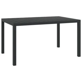 Mesa de jardín de aluminio y WPC negra 150x90x74 cm de vidaXL, Mesas de jardín - Ref: Foro24-42791, Precio: 209,08 €, Descuen...