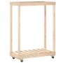 Leñero con ruedas madera maciza de pino 76,5x40x108 cm de vidaXL, Bolsas y soportes de leña - Ref: Foro24-832325, Precio: 48,...