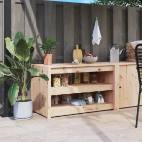 Mueble de cocina de exterior madera maciza de pino 106x55x64 cm de vidaXL, Armarios de cocina - Ref: Foro24-832333, Precio: 1...