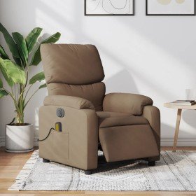Sillón reclinable de masaje eléctrico tela marrón en Sillones | Comprar online en Foru.es