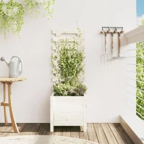Jardinera estantería madera maciza pino blanco 39x39,5x114 cm by vidaXL, Pots and planters - Ref: Foro24-832518, Price: 43,48...