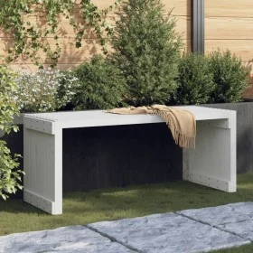 Banco de jardín extensible madera pino blanco 212,5x40,5x45 cm de vidaXL, Bancos de jardín - Ref: Foro24-832526, Precio: 113,...