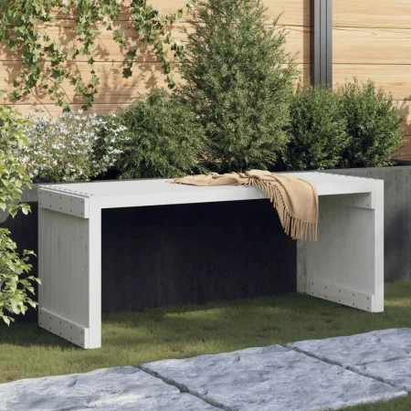 Banco de jardín extensible madera pino blanco 212,5x40,5x45 cm de vidaXL, Bancos de jardín - Ref: Foro24-832526, Precio: 113,...