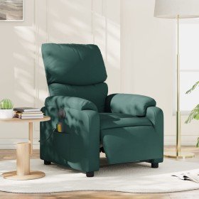 Sillón reclinable de masaje eléctrico tela verde oscuro en Sillones | Comprar online en Foru.es