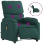 Sillón reclinable de masaje eléctrico tela verde oscuro en Sillones | Comprar online en Foru.es