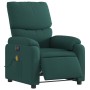 Sillón reclinable de masaje eléctrico tela verde oscuro en Sillones | Comprar online en Foru.es