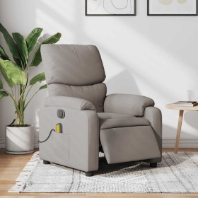 Sillón reclinable de masaje eléctrico tela gris taupe en Sillones | Comprar online en Foru.es