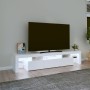 Mueble de TV con luces LED blanco 200x36,5x40 cm de vidaXL, Muebles TV - Ref: Foro24-3152810, Precio: 146,91 €, Descuento: %