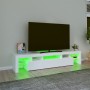 Mueble de TV con luces LED blanco 200x36,5x40 cm de vidaXL, Muebles TV - Ref: Foro24-3152810, Precio: 146,91 €, Descuento: %