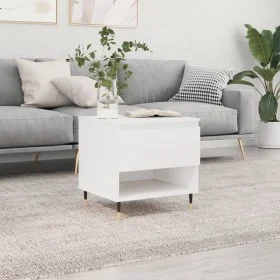 Mesa de centro madera de ingeniería blanco brillo 50x46x50 cm de vidaXL, Mesas de centro - Ref: Foro24-830896, Precio: 43,55 ...
