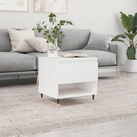 Mesa de centro madera de ingeniería blanco brillo 50x46x50 cm de vidaXL, Mesas de centro - Ref: Foro24-830896, Precio: 43,98 ...