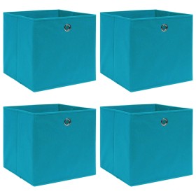 Cajas de almacenaje 4 uds tela azul celeste 32x32x32 cm de vidaXL, Cestas para almacenaje - Ref: Foro24-288373, Precio: 25,36...