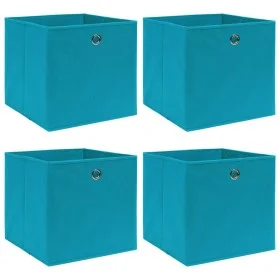 Cajas de almacenaje 4 uds tela azul celeste 32x32x32 cm de vidaXL, Cestas para almacenaje - Ref: Foro24-288373, Precio: 24,90...