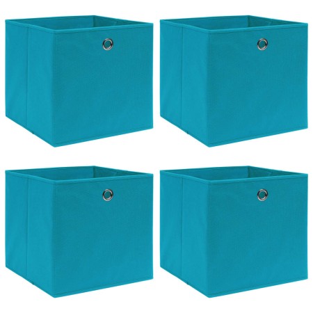 Cajas de almacenaje 4 uds tela azul celeste 32x32x32 cm de vidaXL, Cestas para almacenaje - Ref: Foro24-288373, Precio: 25,36...