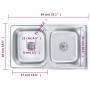 Fregadero de doble seno con colador y sifón de acero inoxidable de vidaXL, Fregaderos - Ref: Foro24-145074, Precio: 143,51 €,...