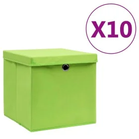 Cajas de almacenaje con tapas 10 uds verde 28x28x28 cm de vidaXL, Cestas para almacenaje - Ref: Foro24-325230, Precio: 60,17 ...