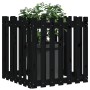 Jardinera diseño de valla madera maciza pino negra 70x70x70 cm de vidaXL, Maceteros y jardineras - Ref: Foro24-832464, Precio...